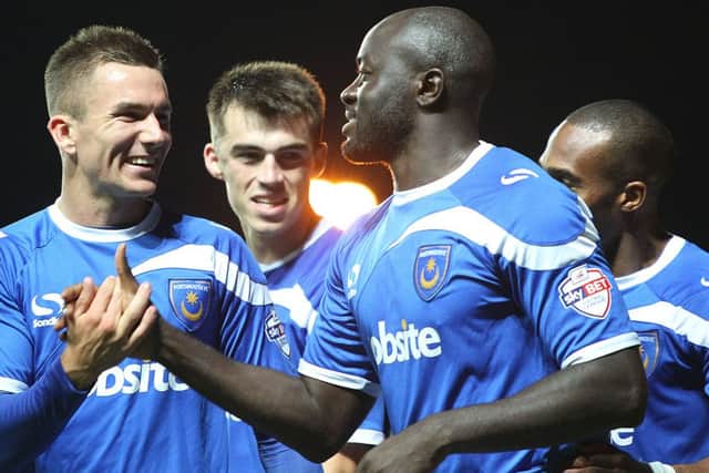 Patrick Agyemang celebrates his memorable strike against Oxford. Picture: Joe Pepler