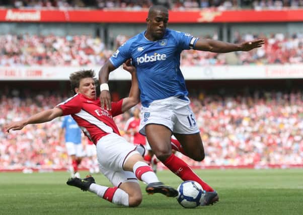 Sylvain Distin in action in his final game for Pompey
