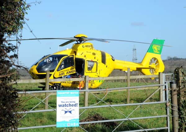 28/1/2016 (KB)  The scene at Hoad's Hill in Wickham where a cyclist was hit by a car around 11.18am on Thursday 28th January.   Picture: Sarah Standing (160162-) PPP-160128-124752001