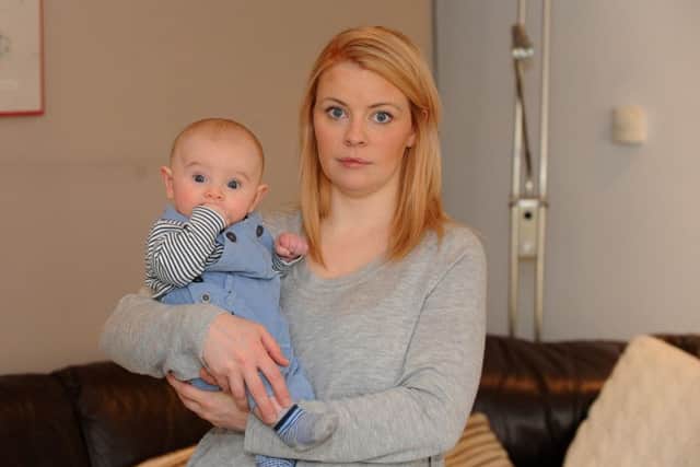 Lisa Bryce (31) with her son Charles Carter (3 months old). Picture: Sarah Standing (160160-1304)