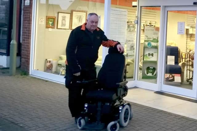 Simon Kelly from Solent Mobility, who helped the woman after her fall in Lee-on-the-Solent