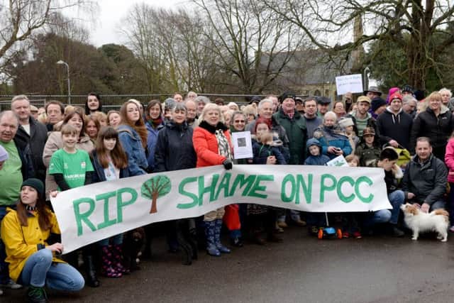 Protestors  unhappy about the trees that were cut down at St James' HospitalPicture: Paul Jacobs (160128-6)