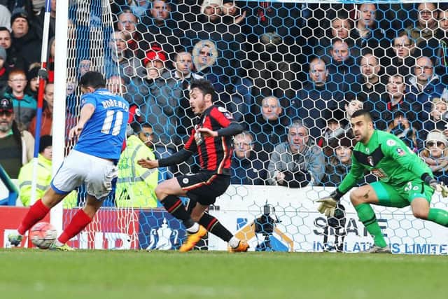 Gary Roberts put Pompey 1-0 up just before half-time Picture: Joe Pepler