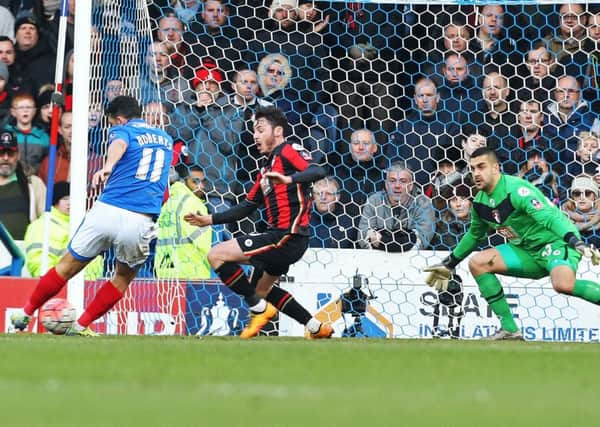Gary Roberts put Pompey 1-0 up just before half-time Picture: Joe Pepler