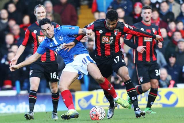 Gary Roberts put Pompey 1-0 up before half-time Picture: Joe Pepler