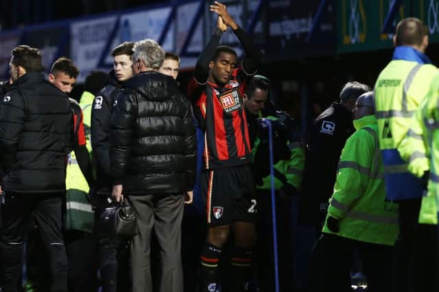 Sylvain Distin acknowledges the Pompey fans Picture: Joe Pepler