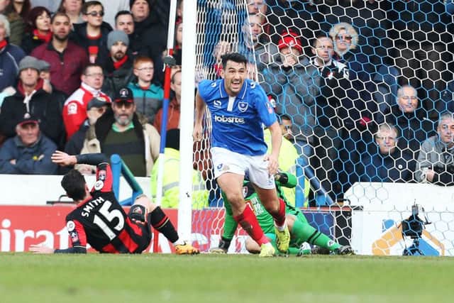 Gary Roberts celebrates his opener Picture: Joe Pepler
