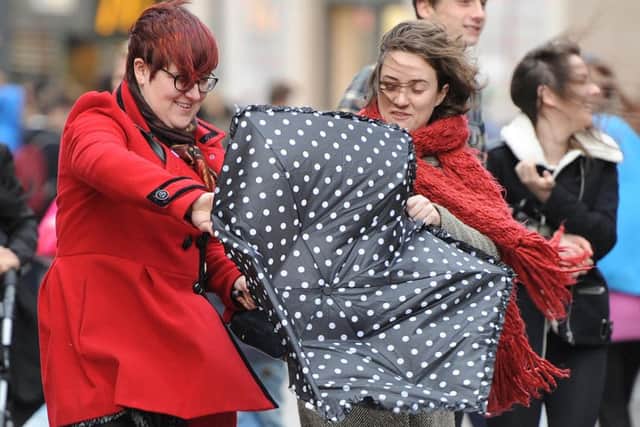 It's been too windy for umbrellas