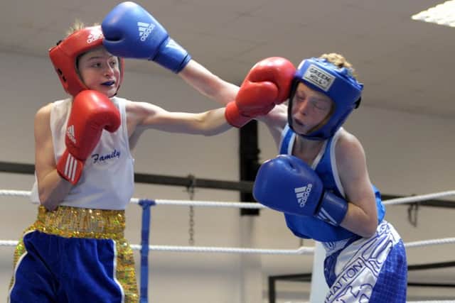 Frankie Stanley, of Team Wiseman, against Stacey's Charlie Martin. Picture: Paul Jacobs (160127-1)
