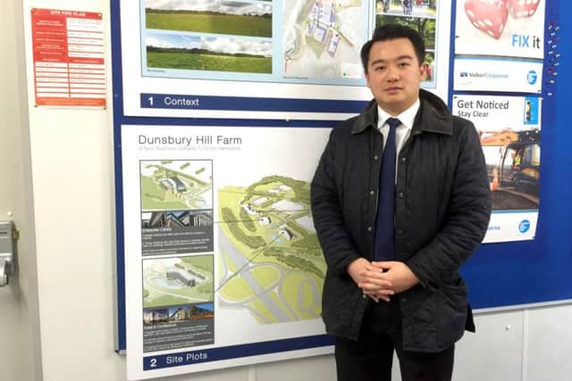 INVESTMENT Alan Mak visited Dunsbury Hill Farm