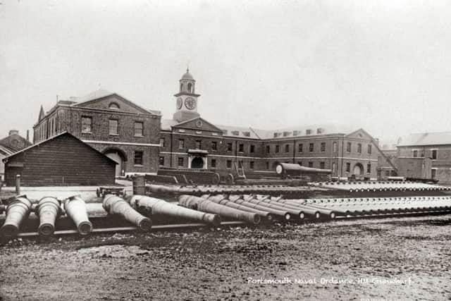 The impressive Vulcan Building at Gunwharf before it became HMS Vernon with a range of naval armaments ready to be fitted to ships.
Picture: costen.co.uk