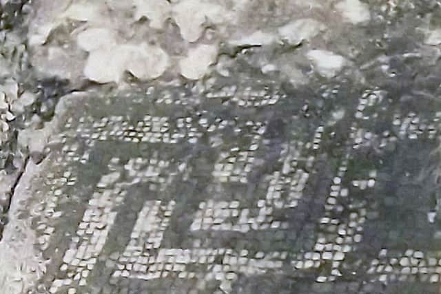 The section of Roman mosaic discovered by workmen under Chichester Cathedral.
