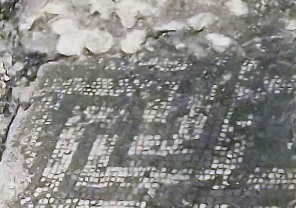 The section of Roman mosaic discovered by workmen under Chichester Cathedral.