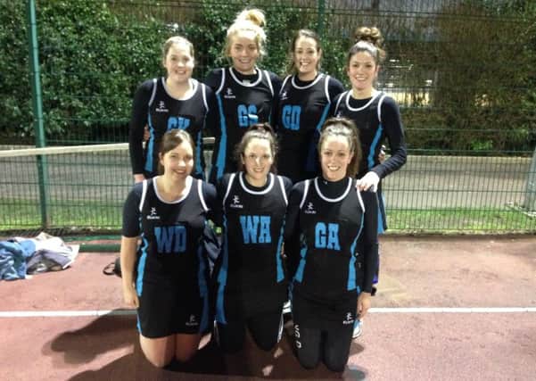 Youngstars White. Pictured back, left to right: Cara Dewis, Jenny Proudlock, Leanne Whalley and Shannen Woods. Front: Sarah Gaffney, Leanna Openshaw and Cara Woods.