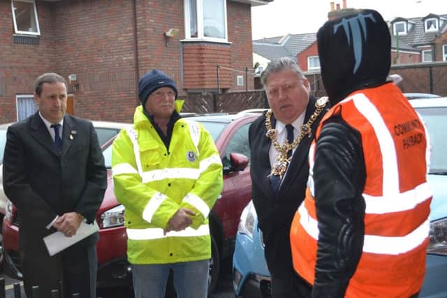 From left: Jeff Harris, Mel Skinner, Mayor of Portsmouth Frank Jonas and a service user