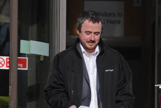 Alex Hobbs from Fareham leaves Portsmouth Magistrates Court where he pleaded guilty to a number of serious offences relating to harrassment