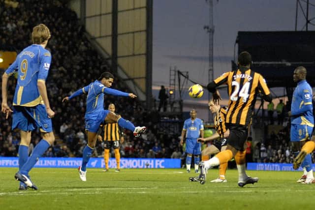Glen Johnson scores for Pompey against Hull in 2008