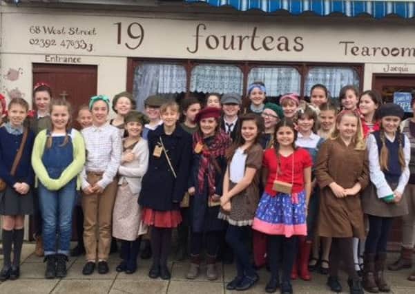 Year 6 girls from Portsmouth High School girls visited 19 Fourteas tea room in West Street, Havant, as part of their Second World War Home Front history project