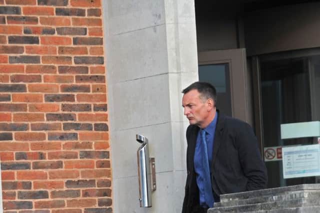 Simon Darlington from Locks Heath leaves Portsmouth Magistrates Court where he pleaded guilty to stalking his ex-wife