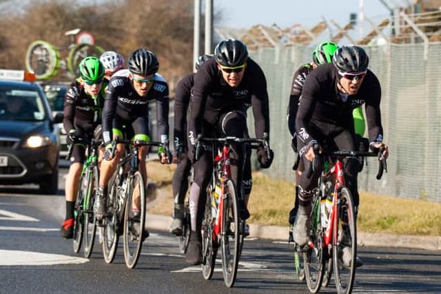 Marcin Bialoblocki, centre, in last season's Perfs Pedal. Picture: Rob Atkins