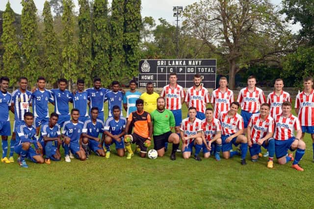 HMS Defender Ships Football Team lost to the Sri Lankan Navy 3-1