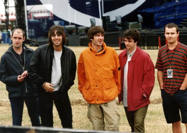 Oasis before their huge gigs at Knebworth Park in 1996