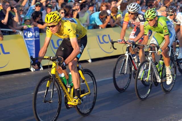 Team Sky's Chris Froome of Great Britain during the final stage of the Tour de France in Paris