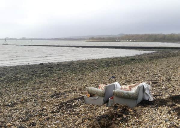 Sofas dumped on the shoreline at Southmoor in Havant

Picture: Wez Smith