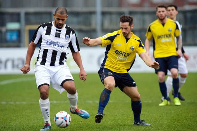 TJ Cuthbertson in action for Gosport Borough during their 2-1 win over Maidenhead United     Picture: Allan Hutchings