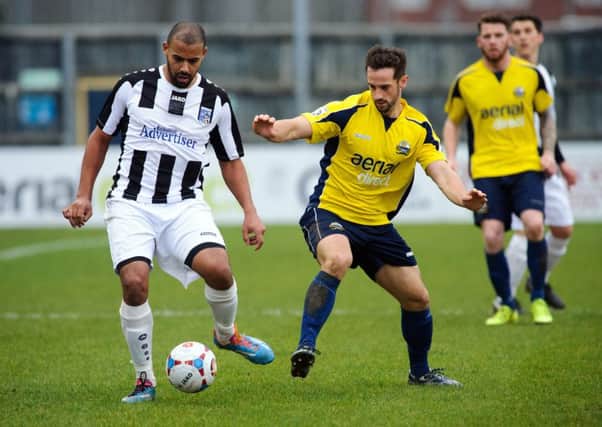 TJ Cuthbertson in action for Gosport Borough during their 2-1 win over Maidenhead United     Picture: Allan Hutchings