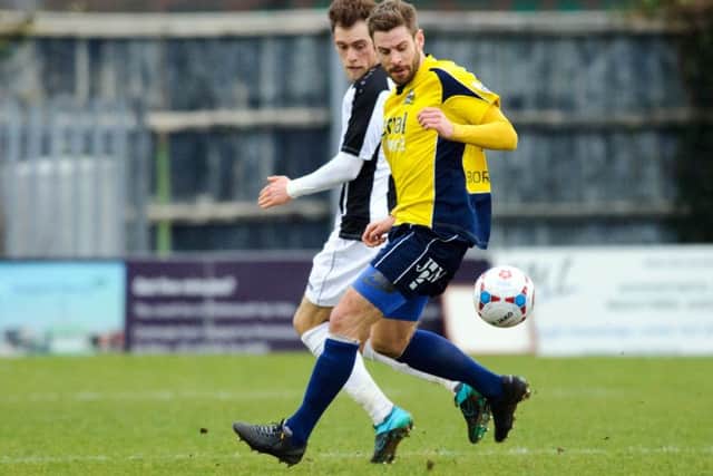 Rory Williams played a key role in Borough's victory - both in defence and attack. Picture: Allan Hutchings (160142-350)