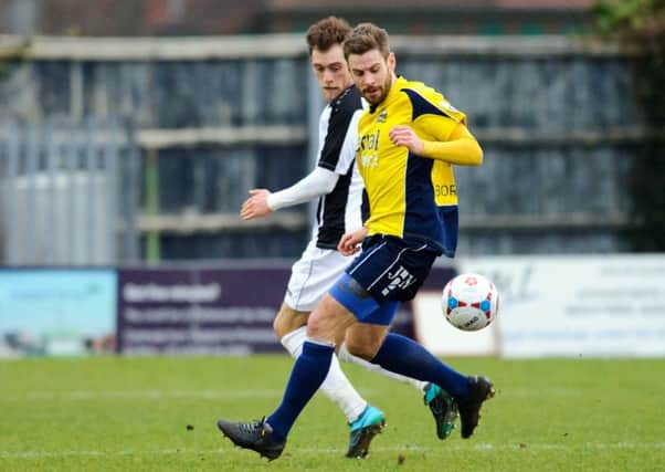 Rory Williams played a key role in Borough's victory - both in defence and attack. Picture: Allan Hutchings (160142-350)