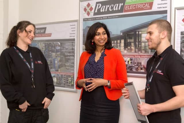 ParCar apprentices talk with MP Suella Fernandes