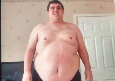 Chris when he weighed almost 33 stone