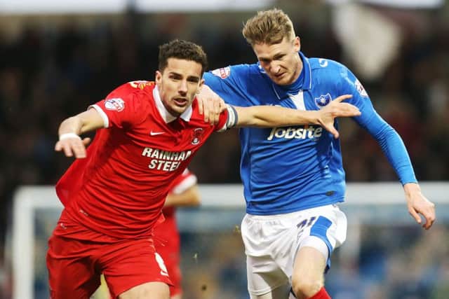 Michael Smith, right, made his Fratton Park debut on Saturday in a 4-4-2 formation Picture: Joe Pepler