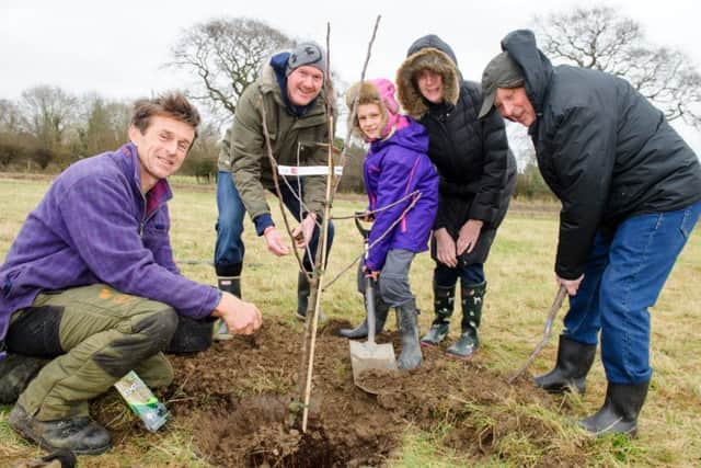 From left,  tree consultant Michael Reed, Tim Beasley, Grace Beasley, Phyllis Coleman and Brian Coleman planting trees in EmsworthPicture: Allan Hutchings (160144-173)