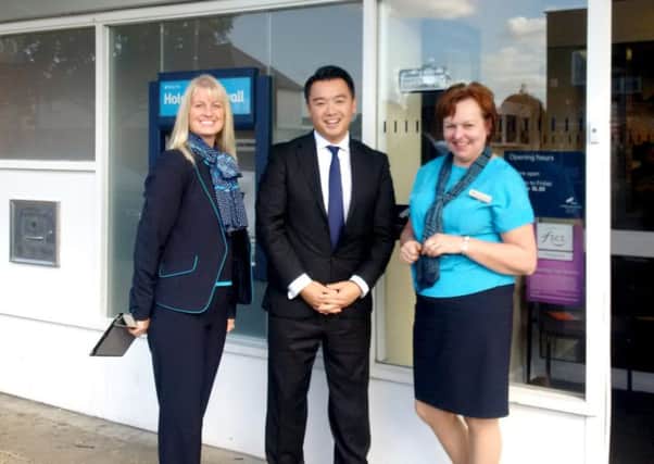 Alan Mak MP with staff at Barclays Hayling Island branch, Elm Grove.