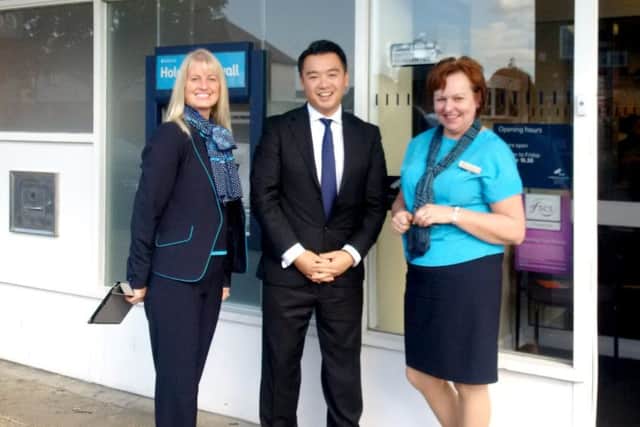 Alan Mak MP with staff at Barclays Hayling Island branch, Elm Grove.