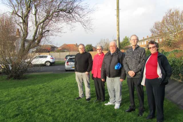 Residents of Orchard Close, in Gosport, are fighting the sale of green verges. From left, Steve Morris, Glenis and Edwin Keen and Robert and Ann Bull Picture: Ellie Pilmoor
