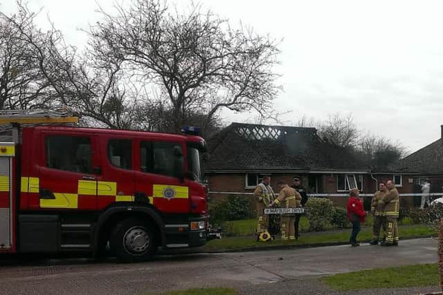The scene of the blaze