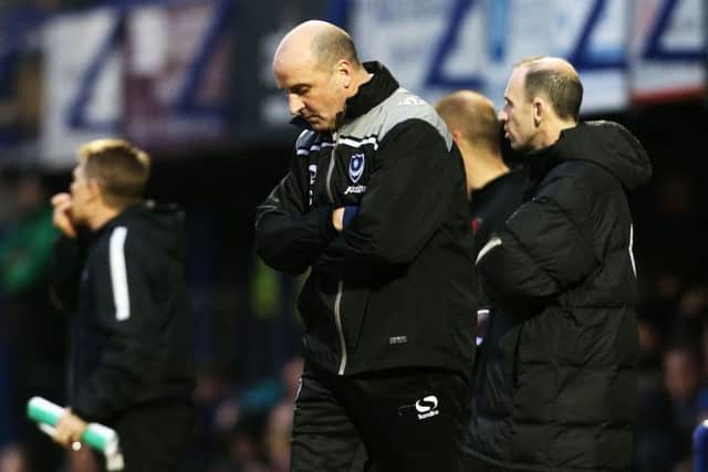 Paul Cook looks disappointed after Leyton Orient's winner on Saturday Picture: Joe Pepler