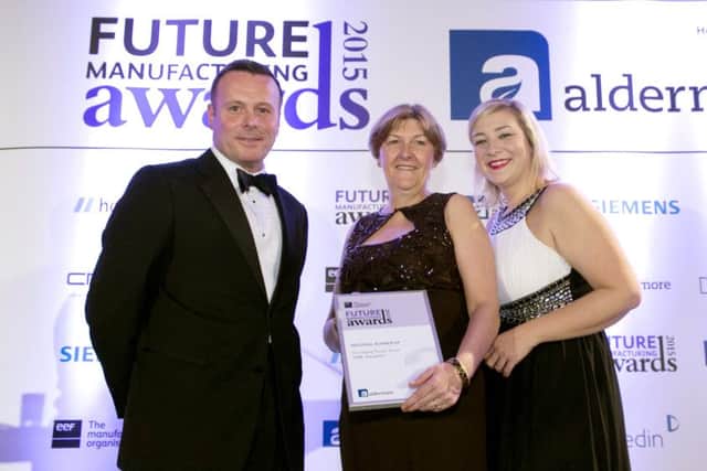From left: Christian Warden, EEF Programme Director, Louise Rigby, HR Director at SMR Automotive, Sam Clarke, SMR's HR manager. Picture: Chris Sharp Photography
