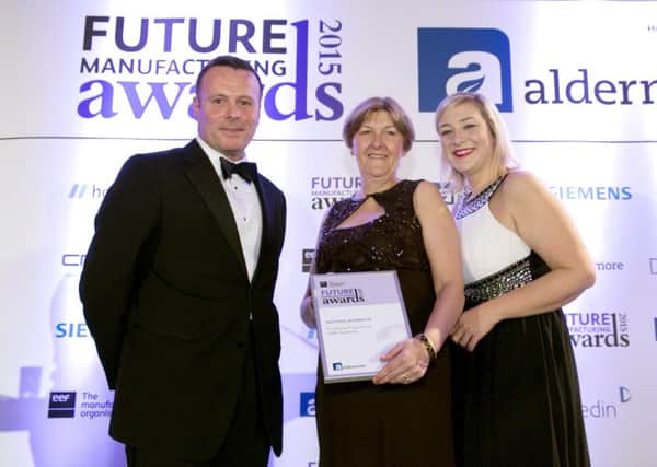 From left: Christian Warden, EEF Programme Director, Louise Rigby, HR Director at SMR Automotive, Sam Clarke, SMR's HR manager. Picture: Chris Sharp Photography