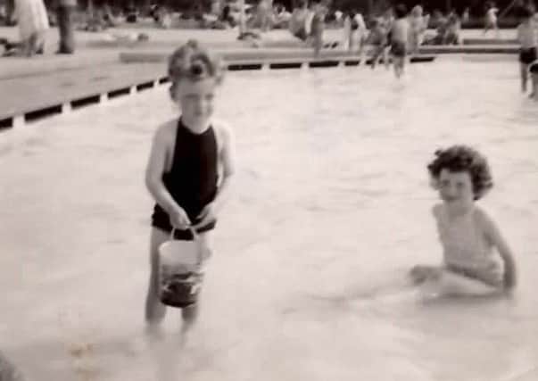 John Vaughan and his sister Cecilia in the paddling pool at Hilsea Lido in the early 1950s