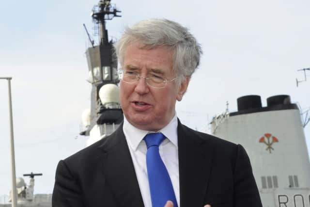 Defence secretary Michael Fallon at Portsmouth Historic Dockyard