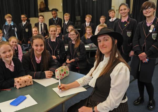 Frances Hardinge holds a writing workshop with pupils during a visit to Mayville School in Southsea