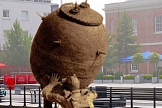 An artists impression of the monument to be put up at Gunwharf Quays when the money has been raised.