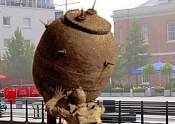 An artists impression of the monument to be put up at Gunwharf Quays when the money has been raised.
