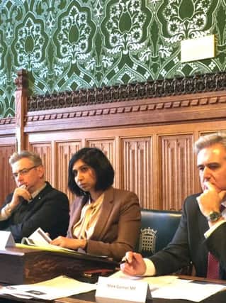 Suella Fernandes chairing the evidence session in parliament