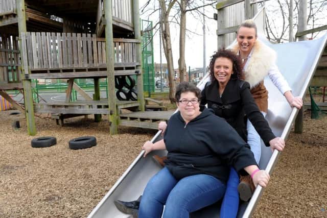 From left, Liz Creed, Sherryanne Thomson and Francesca Costin, pictured at the Landport Adventure Playground in Portsmouth, have started a campaign to get an adventure playground built in Leigh Park

Picture: Paul Jacobs (160132-17)